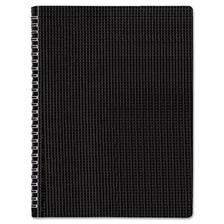 Rediform Poly Cover Notebook  8 1/2 x 11  80 Sheets  Ruled  Twin Wire Bound  Black Cover B4181